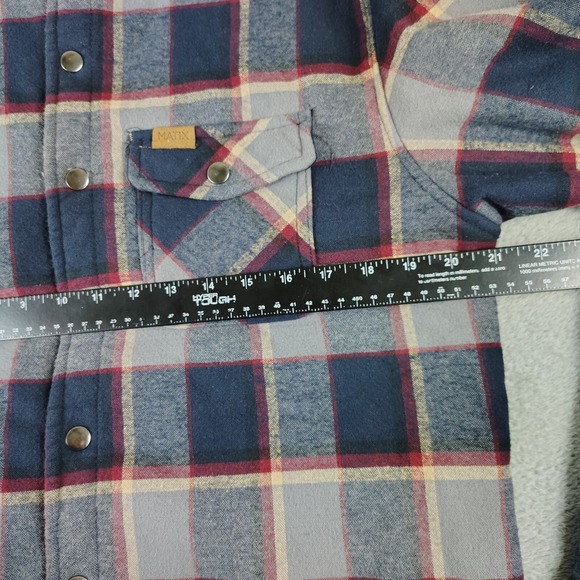 Matix Sherpa Lined Navy Shacket Shirt Jacket Snap Button Outdoors‎ M Gorpcore - Picture 4 of 11